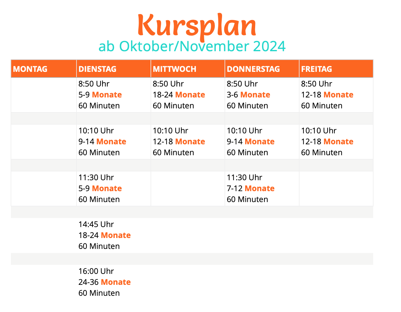 Kruemelkiste Kursplan ab August