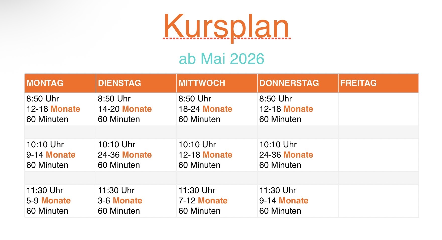 Kursplan Krümelkiste MG ab Mai 2026
